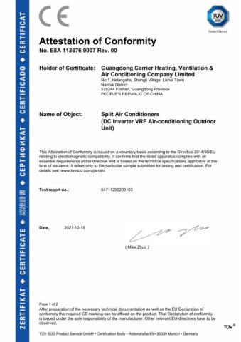 CE EMC certificate