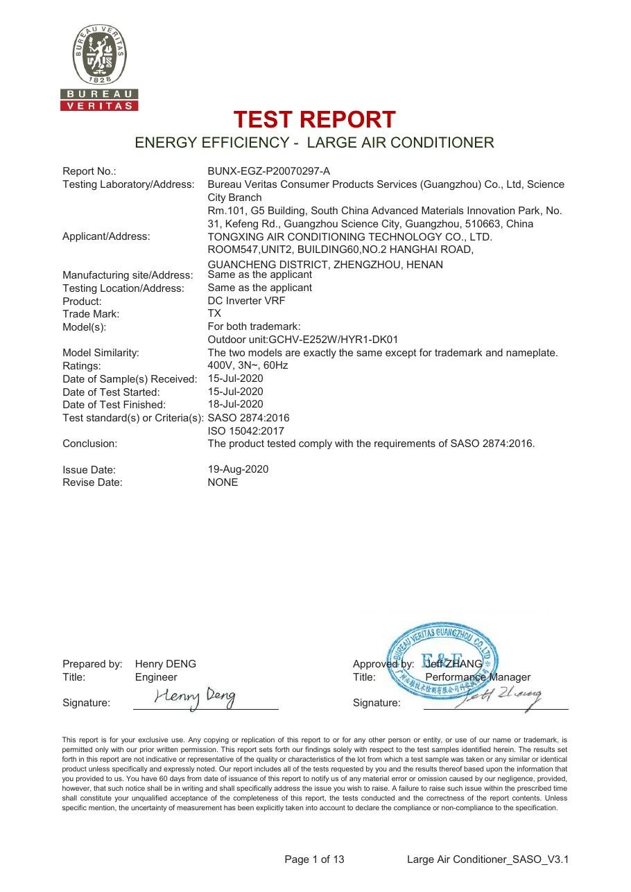 Saudi SASO certificate