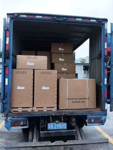 Palletized AC units ready for shipment