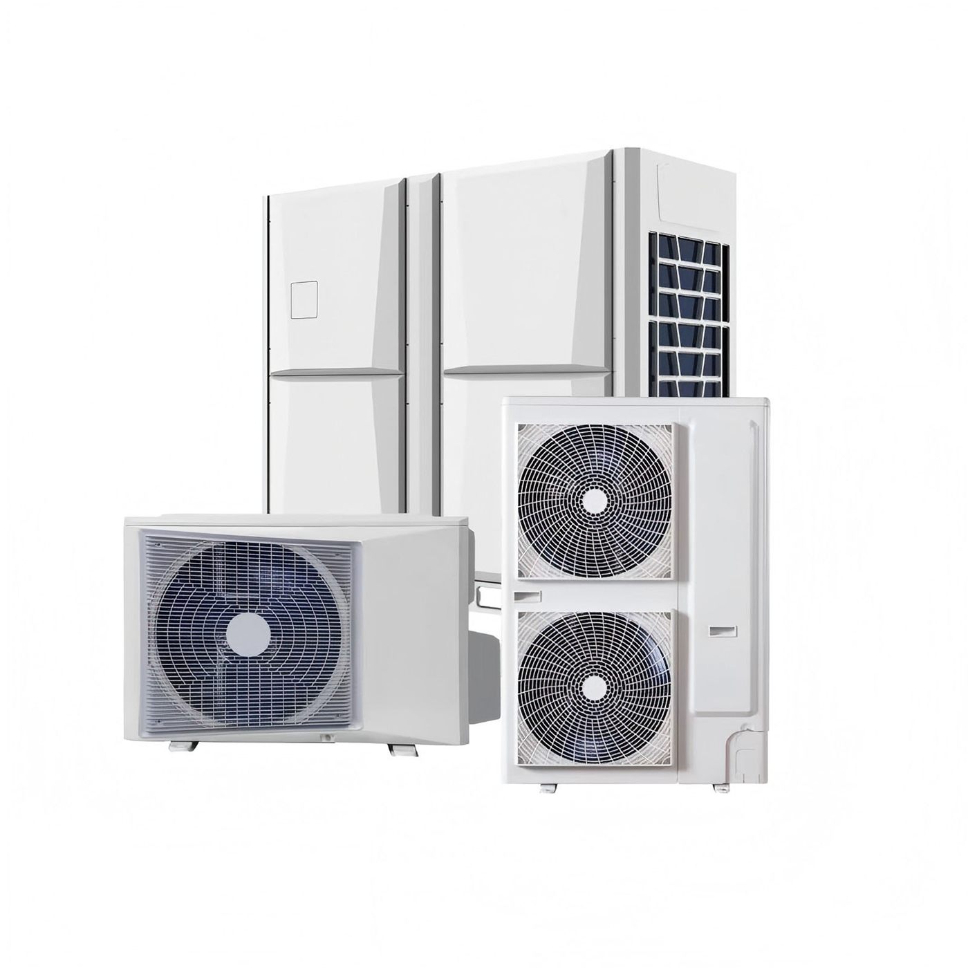 Shangfeng VRF outdoor unit range — multi-module VRF, mini VRF and single-fan side-discharge units, 25.2–90 kW