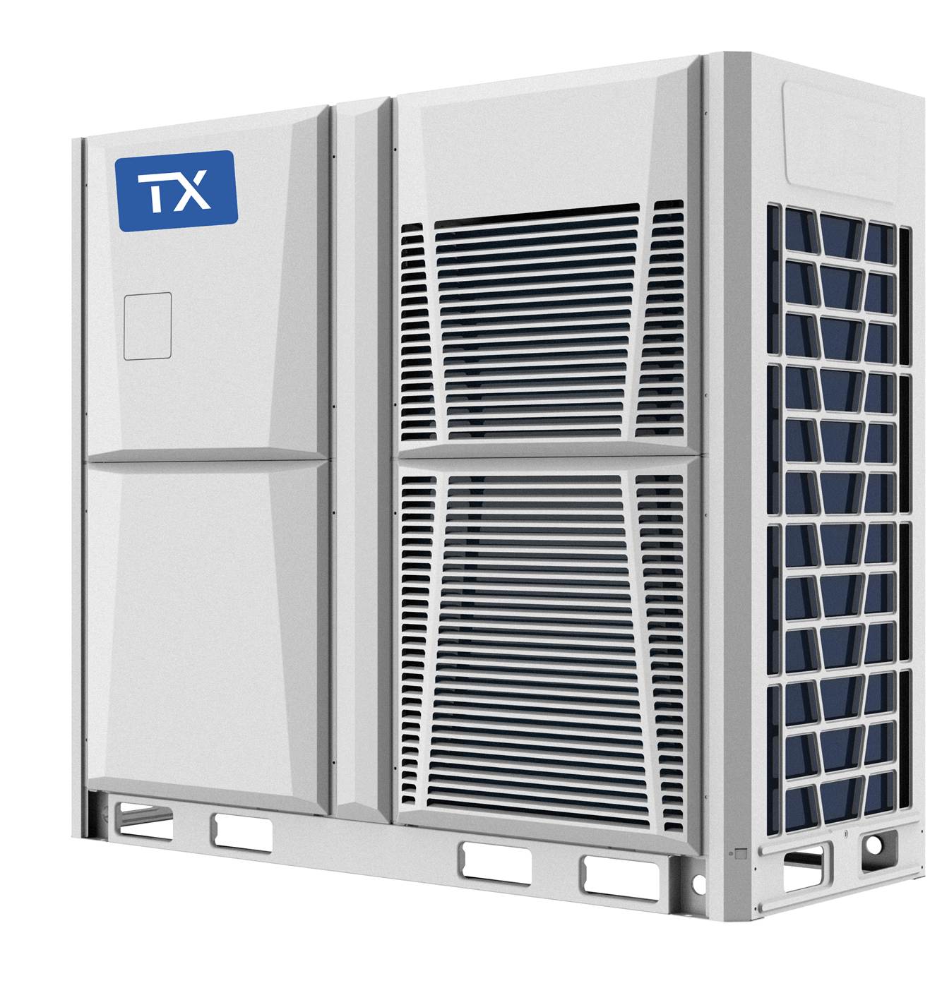 Shangfeng HVAC modular VRF outdoor unit — single module render with top-discharge fans and full-height coil guard