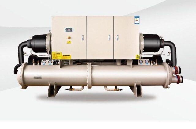 Water cooled chiller plant room installation